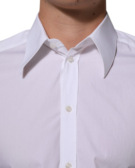 Dolce & Gabbana White Cotton MARTINI Men Formal Dress Shirt