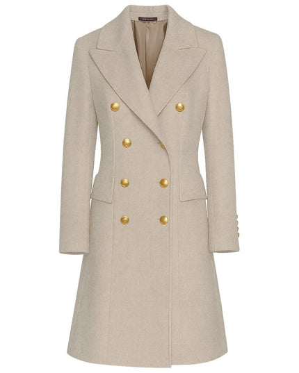 Made in Italy Beige Wool Women Coat