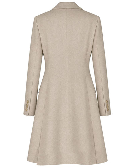 Made in Italy Beige Wool Women Coat