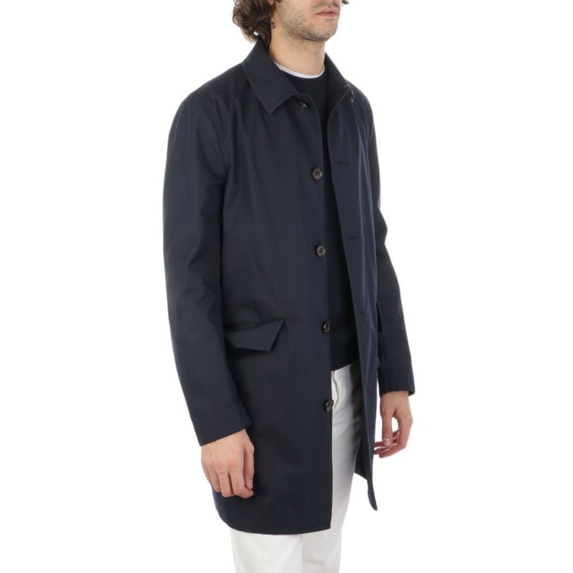 Aquascutum Blue Cotton Men's Raincoat