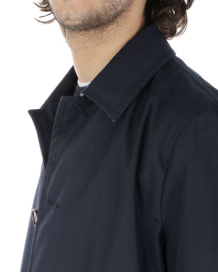 Aquascutum Blue Cotton Men's Raincoat