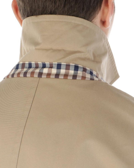Aquascutum Beige Cotton Men Trench Coat
