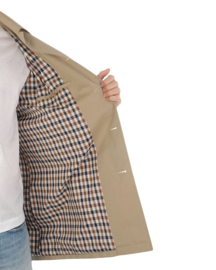 Aquascutum Beige Cotton Men Trench Coat
