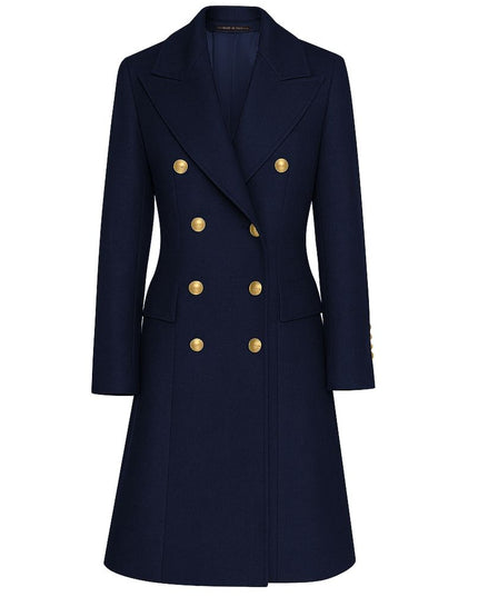 Made in Italy Blue Wool Women Coat
