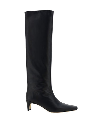 Staud Black Calf Leather Bos Taurus High Heel Boots