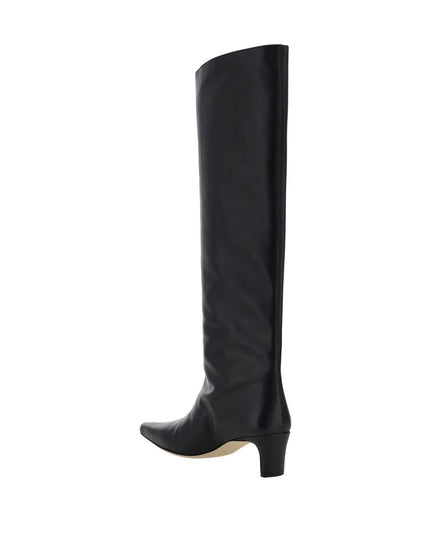 Staud Black Calf Leather Bos Taurus High Heel Boots