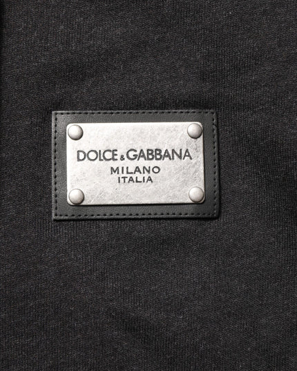 Dolce & Gabbana Black Logo FullZip Hooded Sweatshirt Sweater