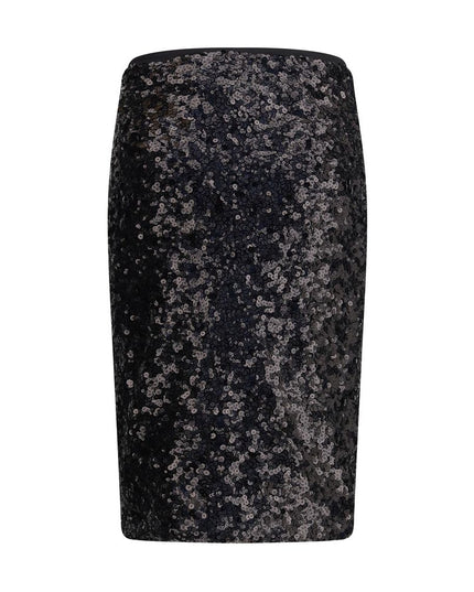 PINKO Black Polyester Midi Skirt