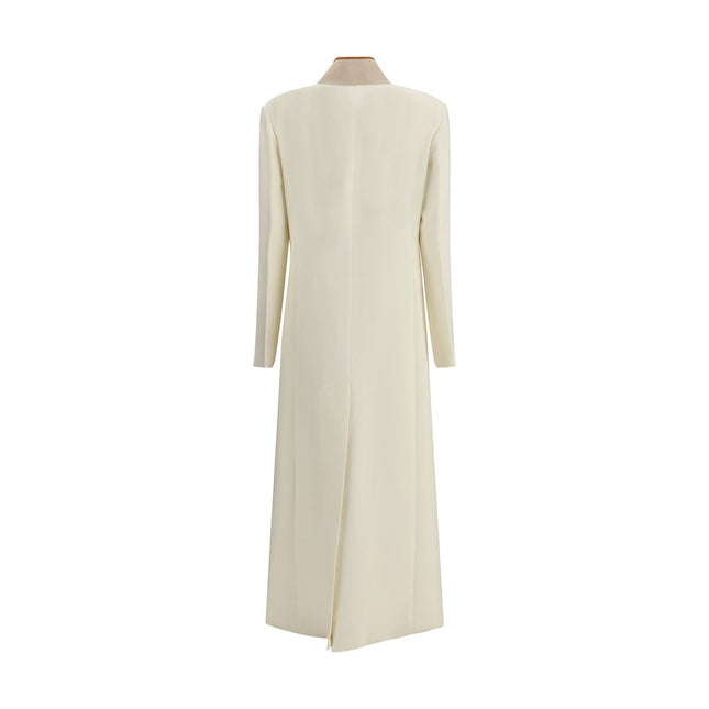 Di Stavnitser White Fleece Wool Coat