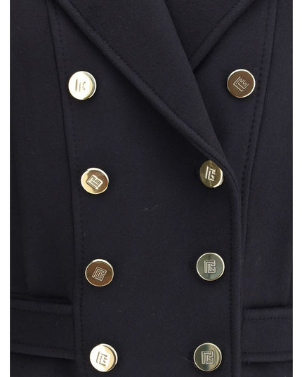 Balmain Black Wool Coat