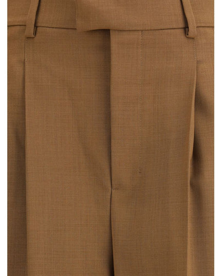 Ami Paris Brown Wool Casual Pants