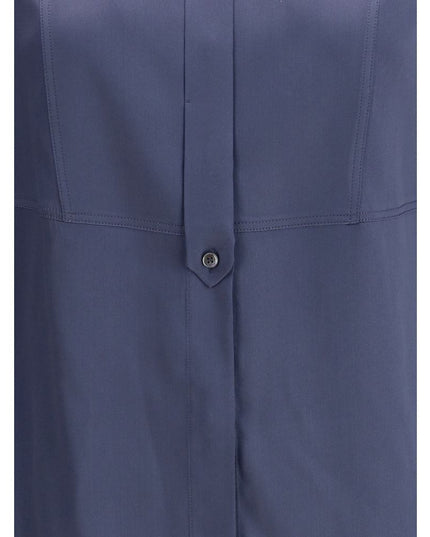 Brunello Cucinelli Blue Silk Blouse