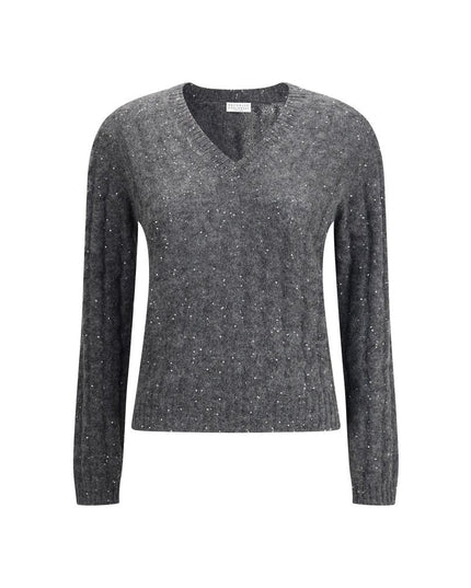Brunello Cucinelli Dazzling Cable's Sweater in Mohair, cotton and wool