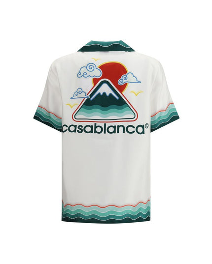 Casablanca White Silk Pattern Shirt