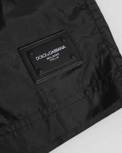 Dolce & Gabbana Black Logo Polyester Beachwear Shorts Swimwear