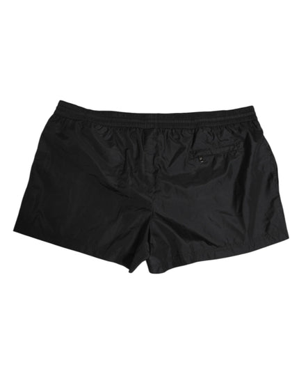 Dolce & Gabbana Black Logo Polyester Beachwear Shorts Swimwear