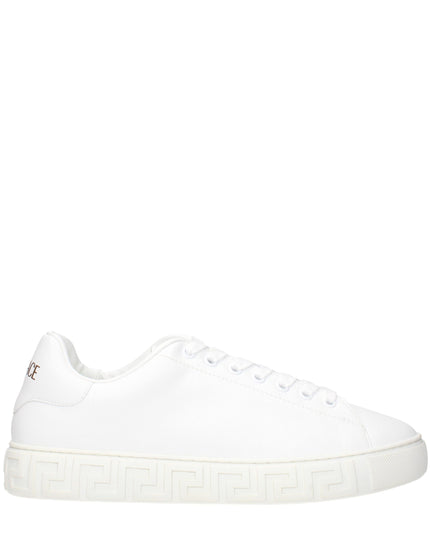 Versace White Leather Low Top Sneakers