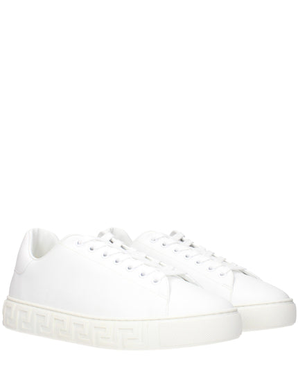 Versace White Leather Low Top Sneakers