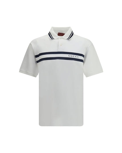 Gucci White Cotton Polo Shirt