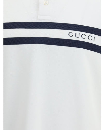 Gucci White Cotton Polo Shirt