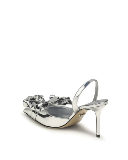 MACH & MACH Cadeau Silver Wrapped Leather Pumps
