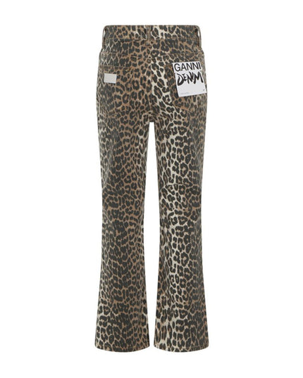 Ganni Multicolor Cotton Flared Pants