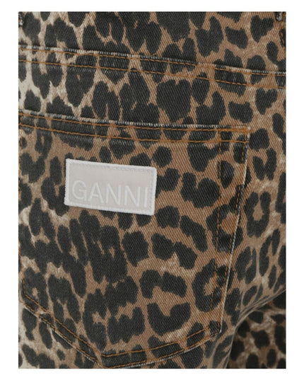 Ganni Multicolor Cotton Flared Pants