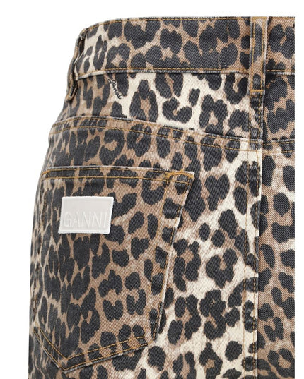 Ganni Multicolor Cotton Flared Pants