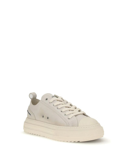 Dsquared² Cream Leather Platform Sneakers