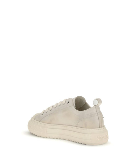 Dsquared² Cream Leather Platform Sneakers