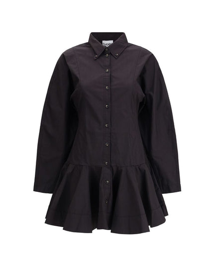 Ganni Black Cotton Casual Dress