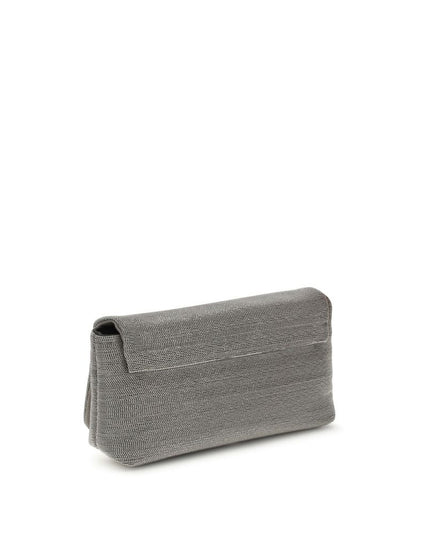 Brunello Cucinelli Gray Leather Shoulder Bag