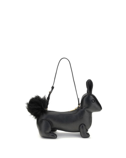 Thom Browne Black Calf Leather Bos Taurus Shoulder Bag