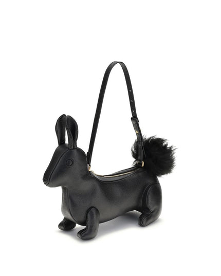 Thom Browne Black Calf Leather Bos Taurus Shoulder Bag