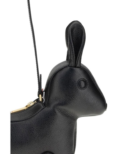 Thom Browne Black Calf Leather Bos Taurus Shoulder Bag