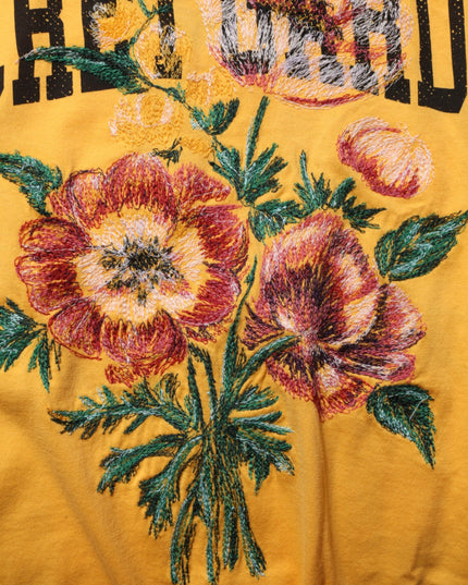 Dolce & Gabbana Yellow Secret Graden Floral Cotton CrewNeck T-shirt