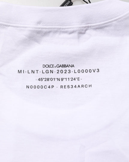 Dolce & Gabbana White Cotton Sleeveless Printed Tank T-shirt