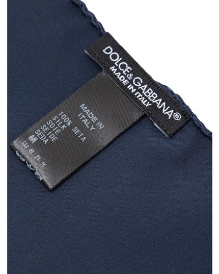 Dolce & Gabbana Blue Silk Pocket Square