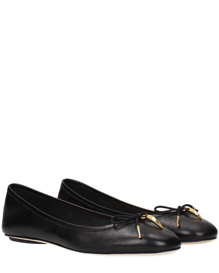 Chloé Black Leather Ballet Flats