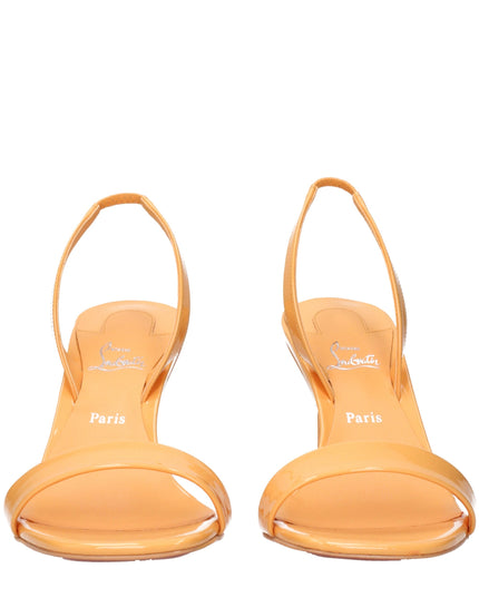 Christian Louboutin Orange Leather Stiletto Heel Sandals