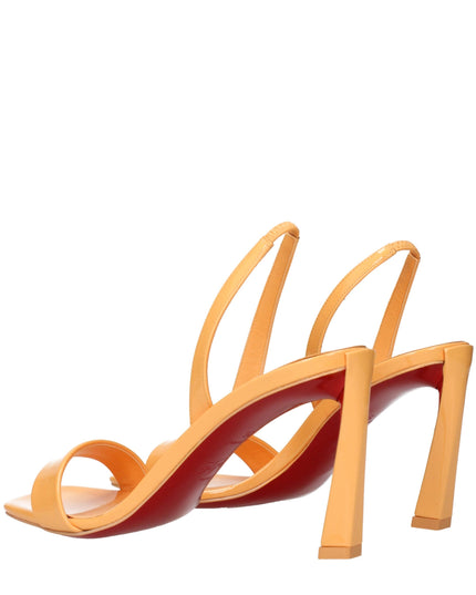 Christian Louboutin Orange Leather Stiletto Heel Sandals