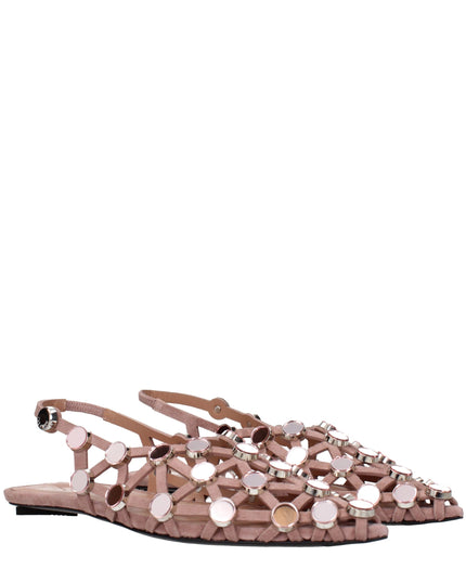 The Attico Pink Leather Ballet Flats
