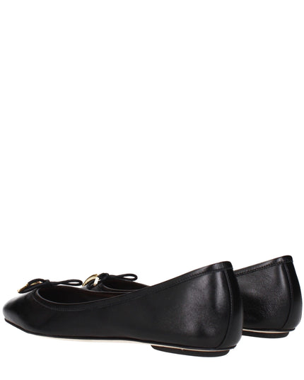 Chloé Black Leather Ballet Flats