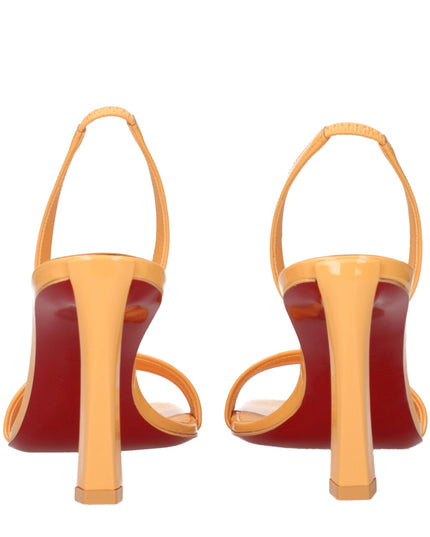 Christian Louboutin Orange Leather Stiletto Heel Sandals