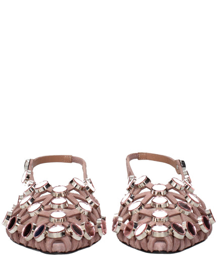 The Attico Pink Leather Ballet Flats