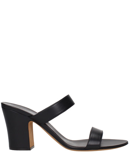The Row Black Leather Stiletto Heel Sandals