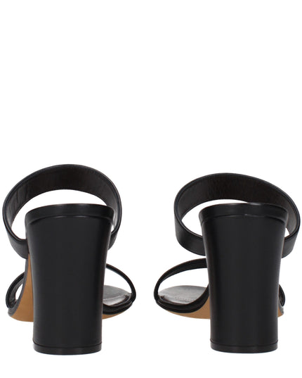 The Row Black Leather Stiletto Heel Sandals