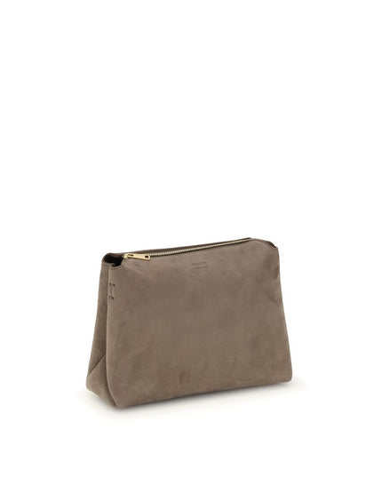 Khaite Beige Calf Leather Bos Taurus Shoulder Bag