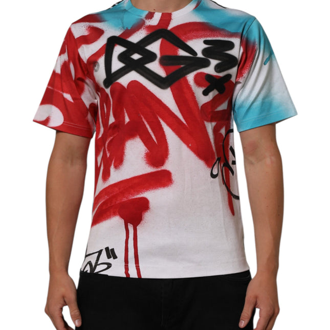 Dolce & Gabbana White Graffiti Crew Neck Short Sleeves T-shirt
