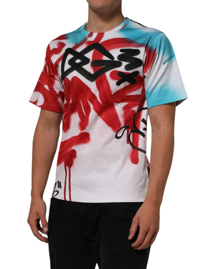 Dolce & Gabbana White Graffiti Crew Neck Short Sleeves T-shirt